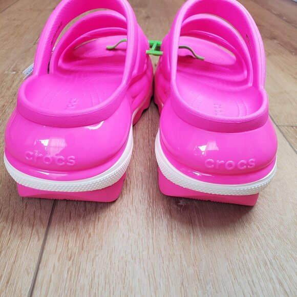 Crocs Mega Crush Triple Strap Platform Sandals Pink White Womens Size 8 New - Picture 8 of 9